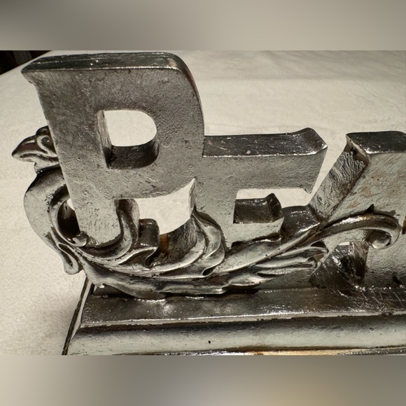 Vintage Silver Peace ☮️ Decor 10”x5.25x2.25 - Picture 8 of 10